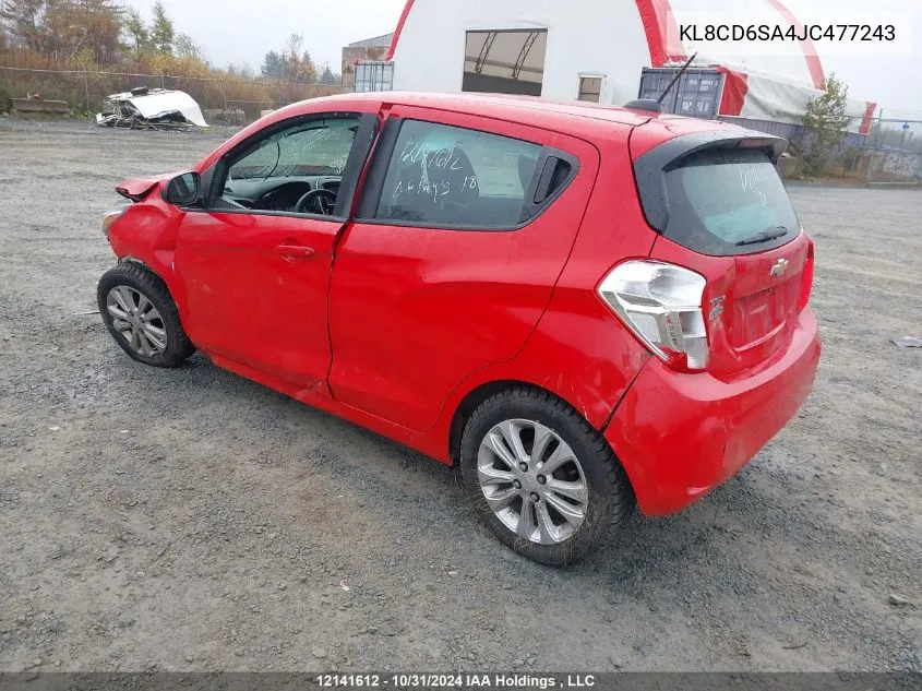 2018 Chevrolet Spark VIN: KL8CD6SA4JC477243 Lot: 12141612