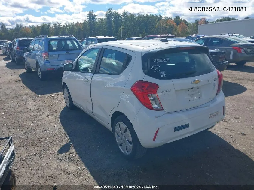 2018 Chevrolet Spark Ls Cvt VIN: KL8CB6SA2JC421081 Lot: 40532040