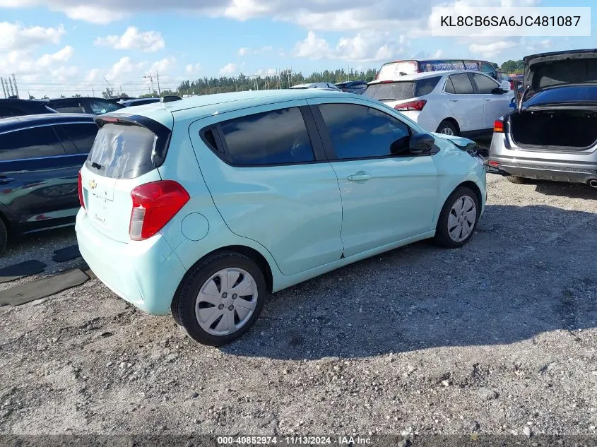 2018 Chevrolet Spark Ls Cvt VIN: KL8CB6SA6JC481087 Lot: 40852974