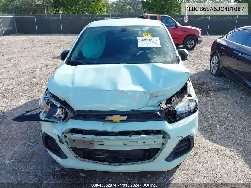 2018 Chevrolet Spark Ls Cvt VIN: KL8CB6SA6JC481087 Lot: 40852974