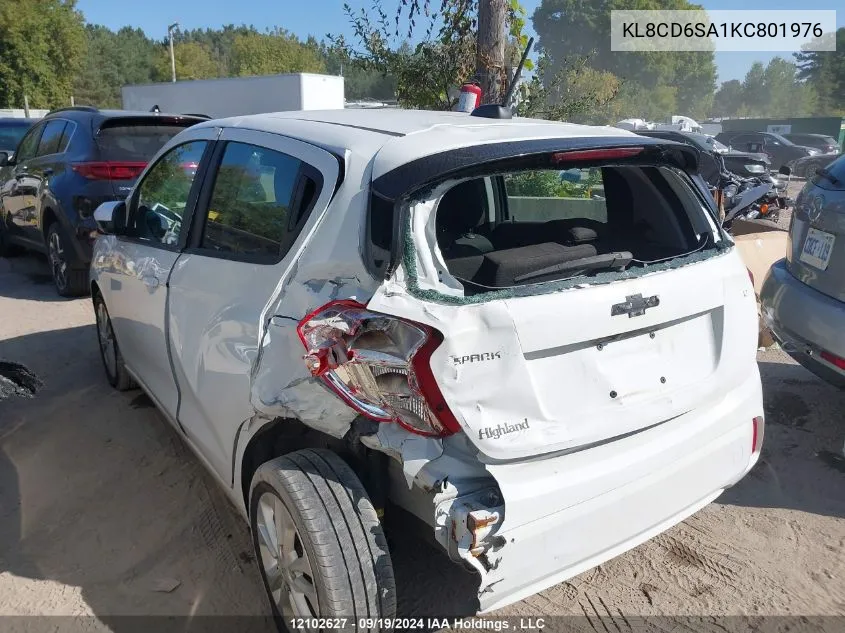 2019 Chevrolet Spark VIN: KL8CD6SA1KC801976 Lot: 12102627