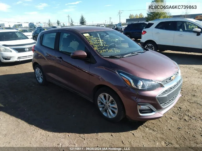 2019 Chevrolet Spark VIN: KL8CD6SA6KC739863 Lot: 12110511