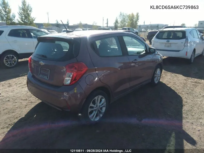 2019 Chevrolet Spark VIN: KL8CD6SA6KC739863 Lot: 12110511