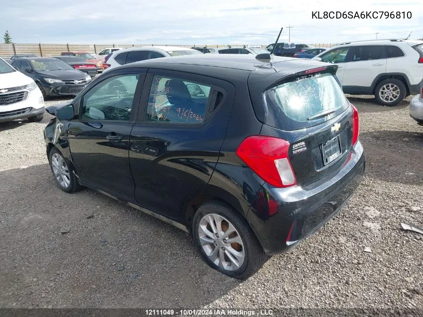 2019 Chevrolet Spark 1Lt VIN: KL8CD6SA6KC796810 Lot: 12111049