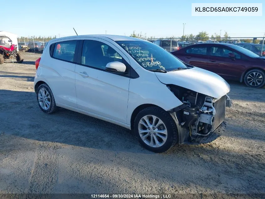 2019 Chevrolet Spark VIN: KL8CD6SA0KC749059 Lot: 12114654