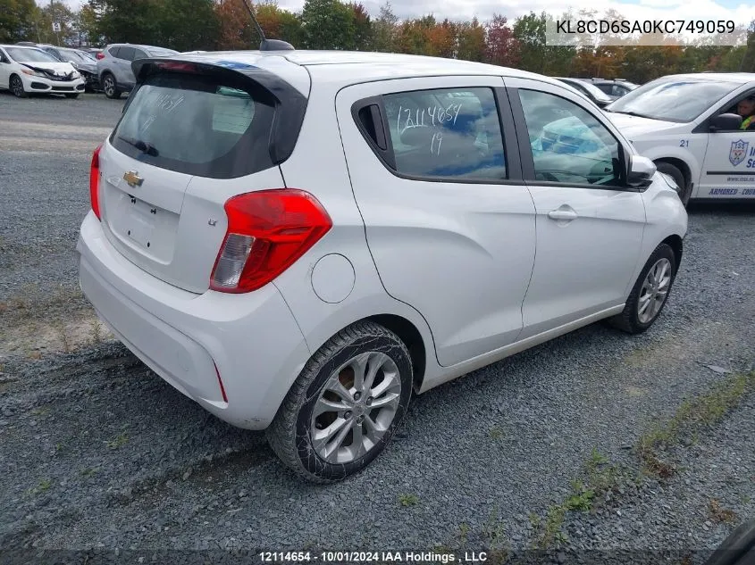 2019 Chevrolet Spark VIN: KL8CD6SA0KC749059 Lot: 12114654