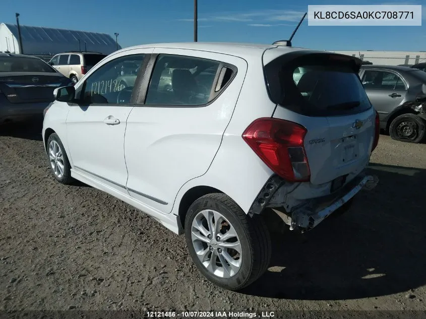 2019 Chevrolet Spark VIN: KL8CD6SA0KC708771 Lot: 12121486