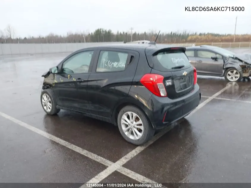 2019 Chevrolet Spark VIN: KL8CD6SA6KC715000 Lot: 12145004