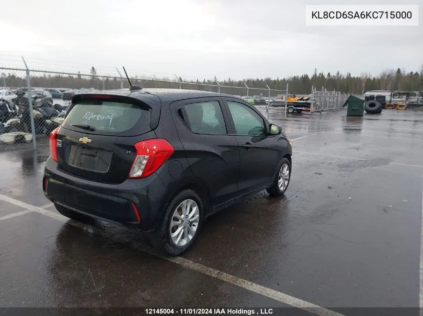 2019 Chevrolet Spark VIN: KL8CD6SA6KC715000 Lot: 12145004