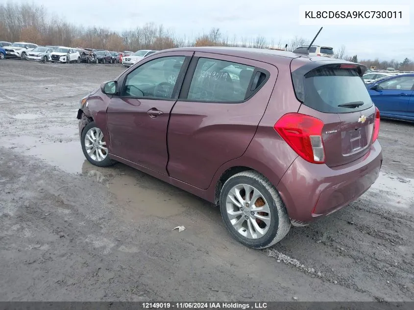 2019 Chevrolet Spark VIN: KL8CD6SA9KC730011 Lot: 12149019