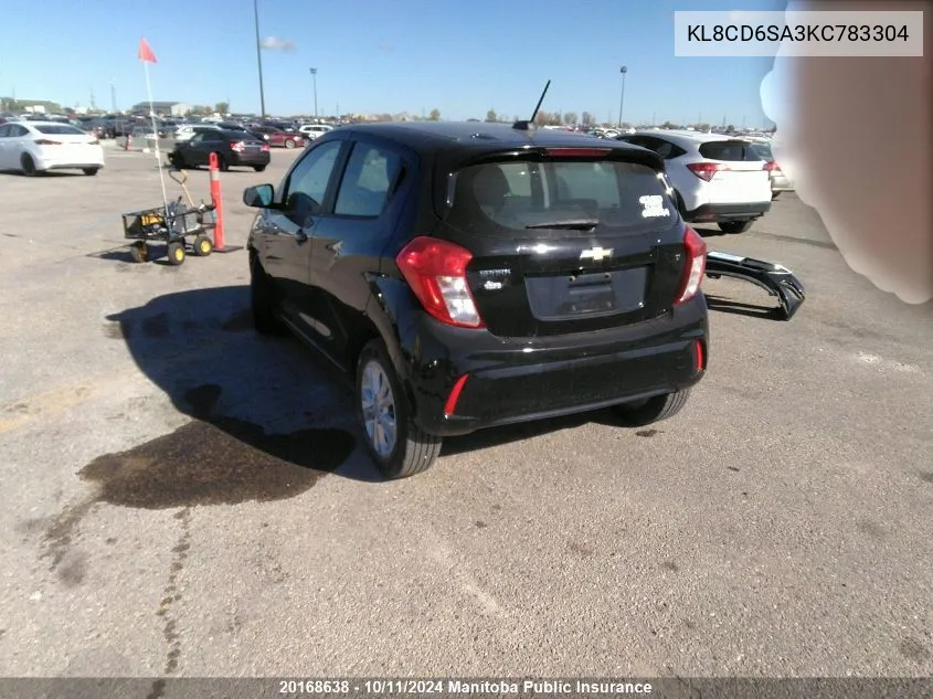 2019 Chevrolet Spark Lt VIN: KL8CD6SA3KC783304 Lot: 20168638