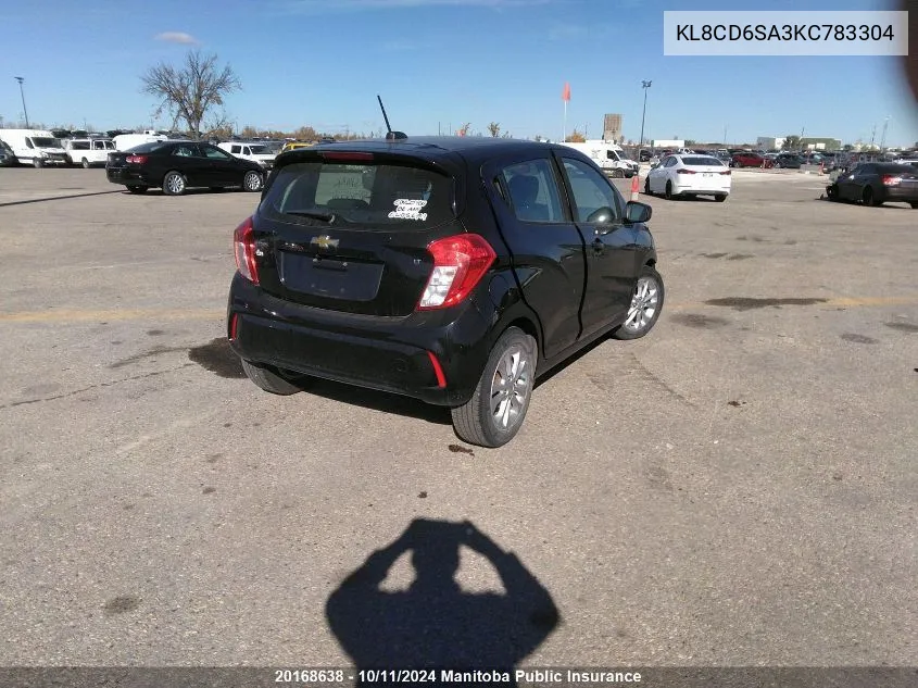 2019 Chevrolet Spark Lt VIN: KL8CD6SA3KC783304 Lot: 20168638