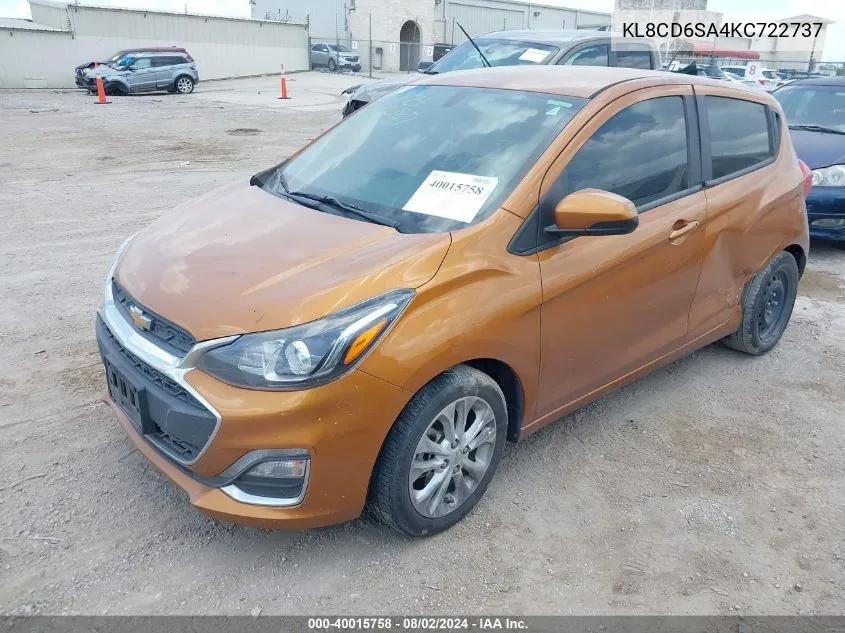 2019 Chevrolet Spark 1Lt Cvt VIN: KL8CD6SA4KC722737 Lot: 40015758