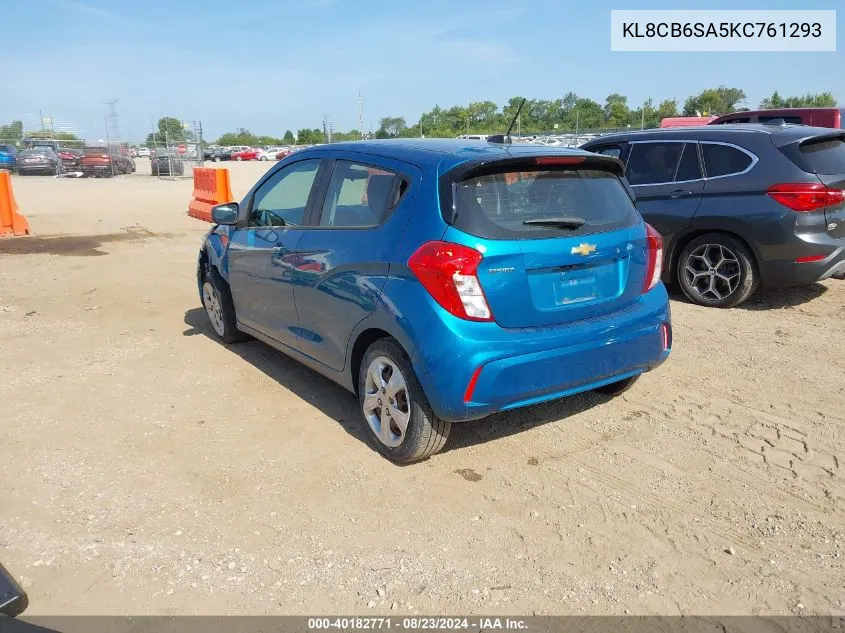 2019 Chevrolet Spark Ls Cvt VIN: KL8CB6SA5KC761293 Lot: 40182771