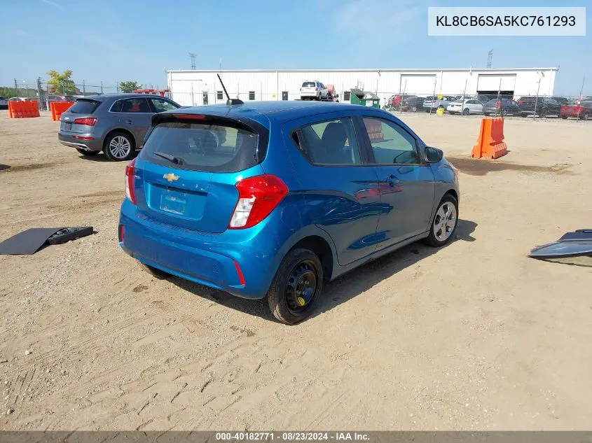 2019 Chevrolet Spark Ls Cvt VIN: KL8CB6SA5KC761293 Lot: 40182771