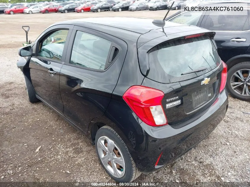 2019 Chevrolet Spark Ls Cvt VIN: KL8CB6SA4KC761060 Lot: 40244604