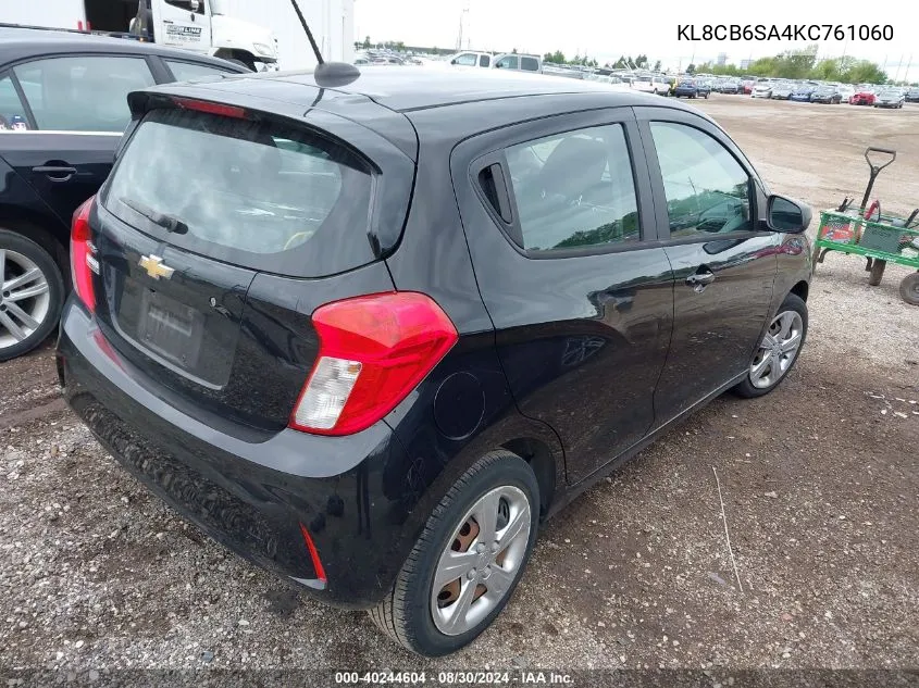 2019 Chevrolet Spark Ls Cvt VIN: KL8CB6SA4KC761060 Lot: 40244604