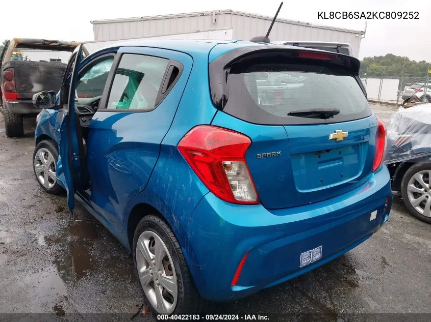 2019 Chevrolet Spark Ls Cvt VIN: KL8CB6SA2KC809252 Lot: 40422183