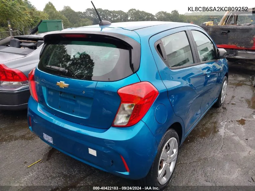 2019 Chevrolet Spark Ls Cvt VIN: KL8CB6SA2KC809252 Lot: 40422183