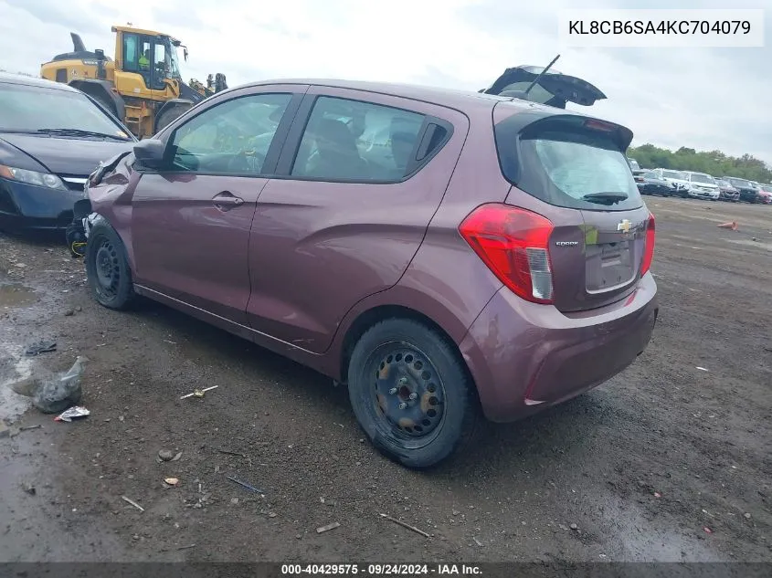 2019 Chevrolet Spark Ls Cvt VIN: KL8CB6SA4KC704079 Lot: 40429575