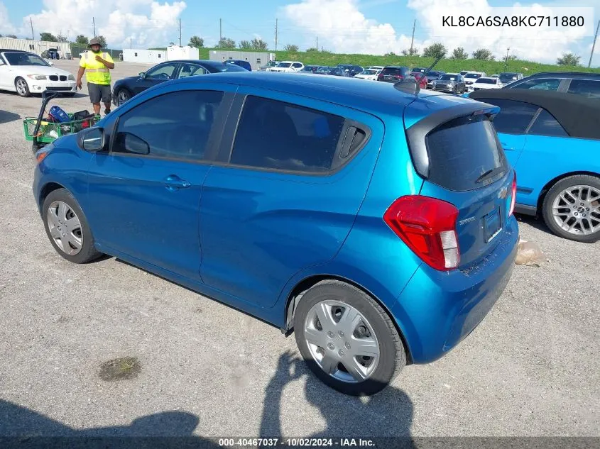 2019 Chevrolet Spark Ls Manual VIN: KL8CA6SA8KC711880 Lot: 40467037