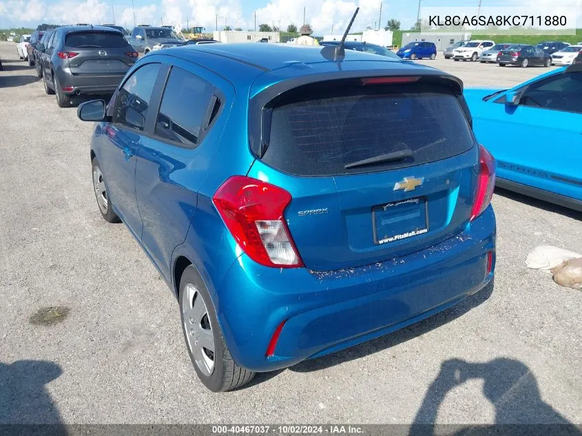 2019 Chevrolet Spark Ls Manual VIN: KL8CA6SA8KC711880 Lot: 40467037