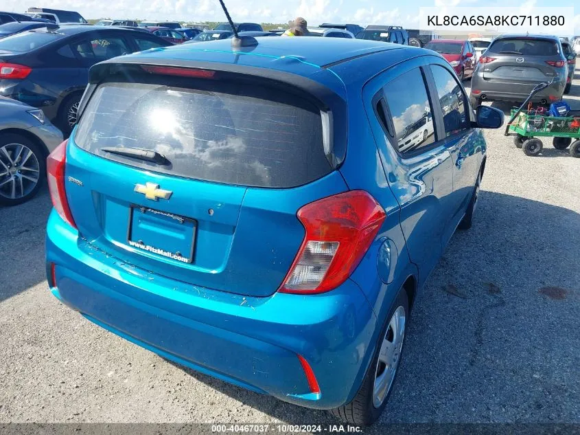 2019 Chevrolet Spark Ls Manual VIN: KL8CA6SA8KC711880 Lot: 40467037