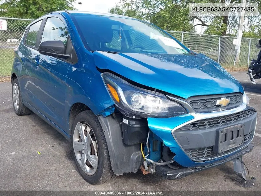 2019 Chevrolet Spark Ls Cvt VIN: KL8CB6SA5KC727435 Lot: 40485336