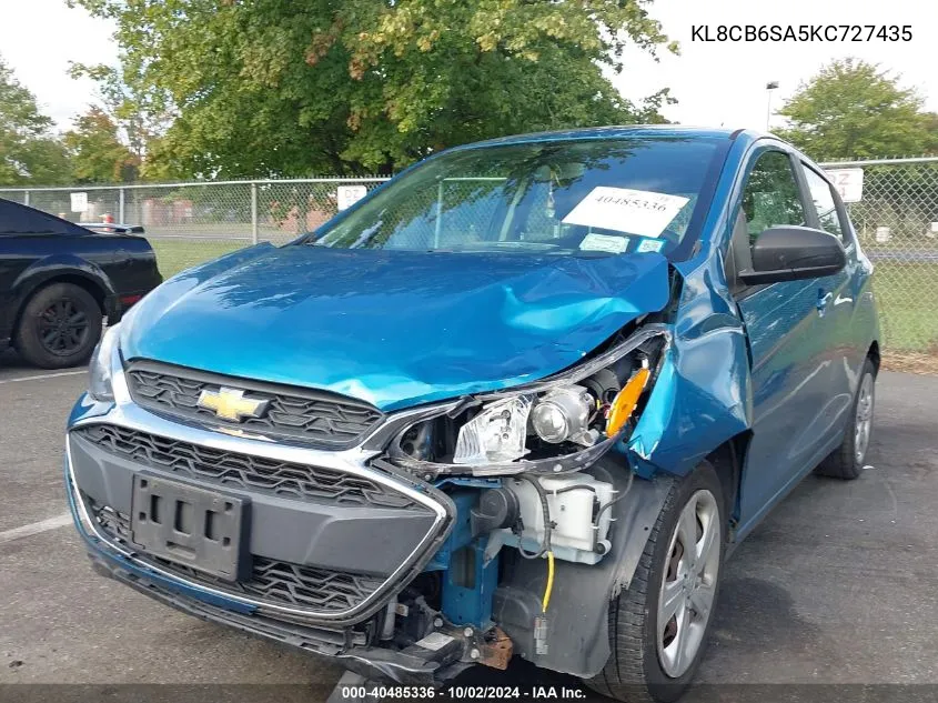 2019 Chevrolet Spark Ls Cvt VIN: KL8CB6SA5KC727435 Lot: 40485336