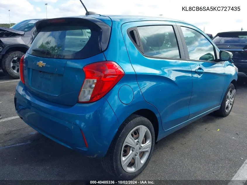 2019 Chevrolet Spark Ls Cvt VIN: KL8CB6SA5KC727435 Lot: 40485336