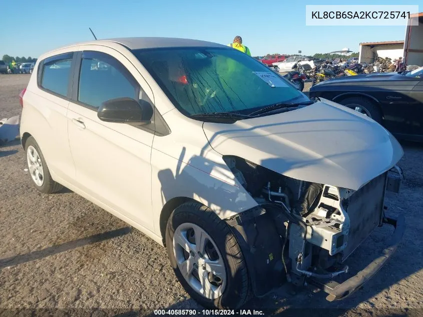 2019 Chevrolet Spark Ls Cvt VIN: KL8CB6SA2KC725741 Lot: 40585790