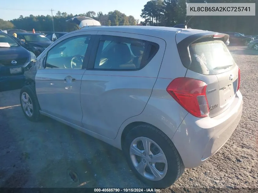 2019 Chevrolet Spark Ls Cvt VIN: KL8CB6SA2KC725741 Lot: 40585790