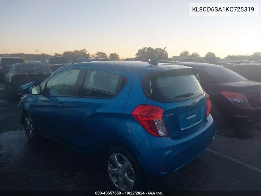 2019 Chevrolet Spark 1Lt Cvt VIN: KL8CD6SA1KC725319 Lot: 40657559