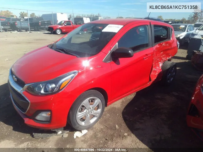 2019 Chevrolet Spark Ls Cvt VIN: KL8CB6SA1KC751358 Lot: 40657596