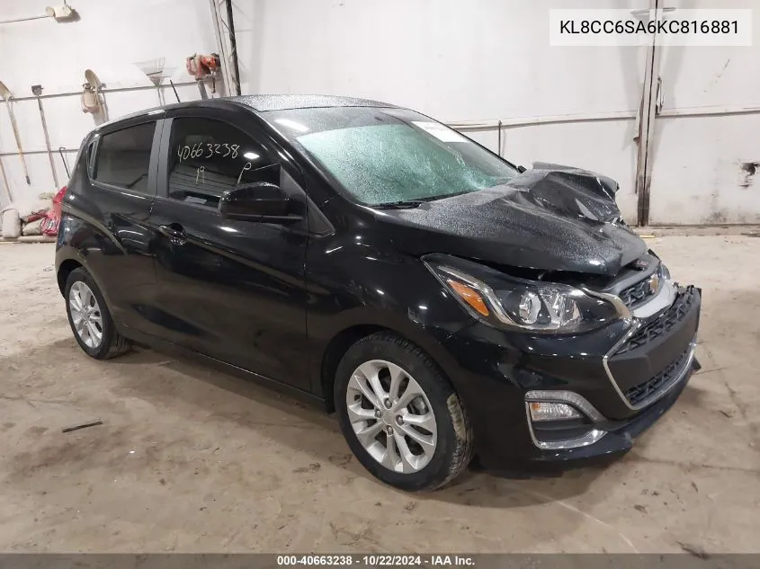 2019 Chevrolet Spark 1Lt Manual VIN: KL8CC6SA6KC816881 Lot: 40663238