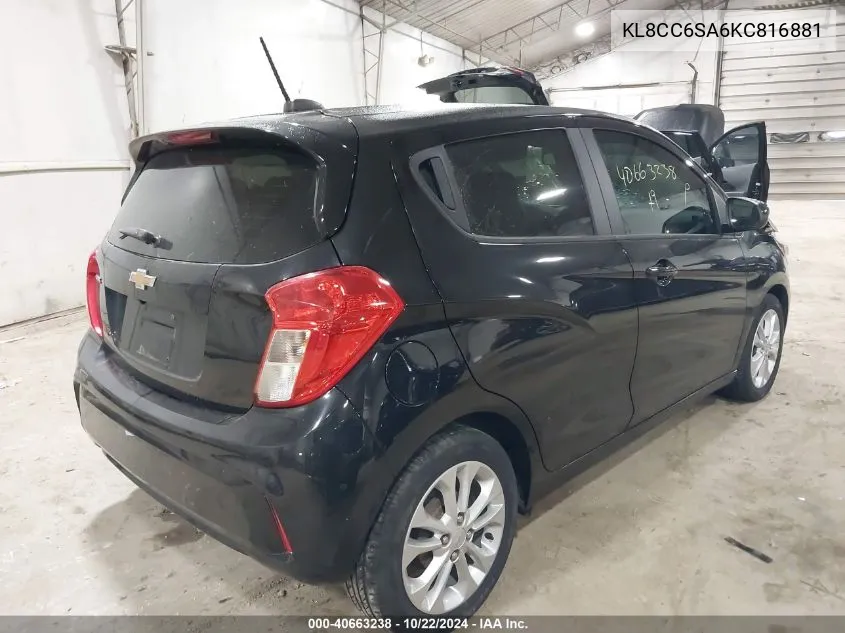 2019 Chevrolet Spark 1Lt Manual VIN: KL8CC6SA6KC816881 Lot: 40663238