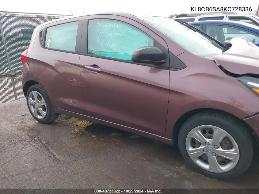 2019 Chevrolet Spark Ls Cvt VIN: KL8CB6SA8KC728336 Lot: 40723922