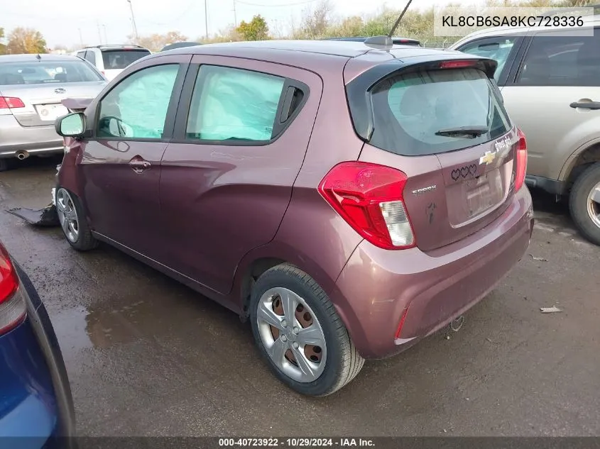 2019 Chevrolet Spark Ls Cvt VIN: KL8CB6SA8KC728336 Lot: 40723922