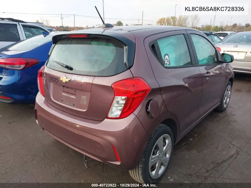 2019 Chevrolet Spark Ls Cvt VIN: KL8CB6SA8KC728336 Lot: 40723922