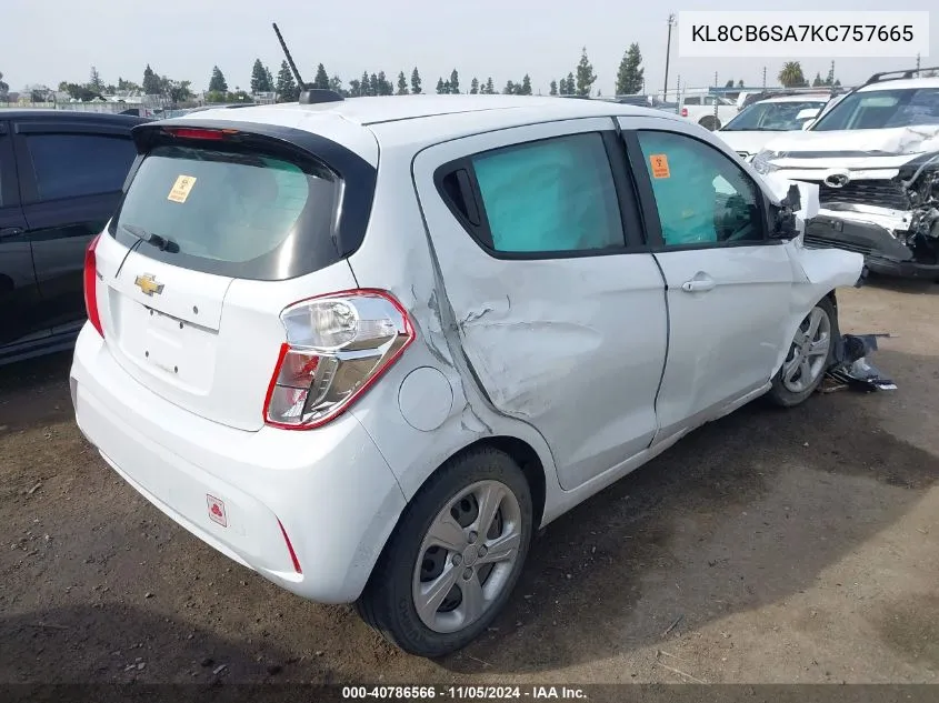 2019 Chevrolet Spark Ls Cvt VIN: KL8CB6SA7KC757665 Lot: 40786566