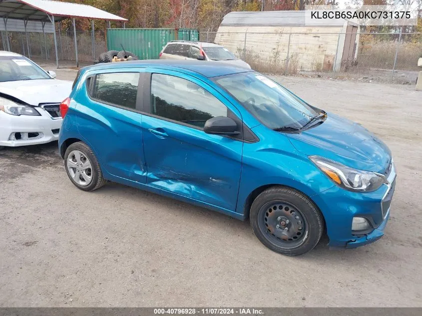 2019 Chevrolet Spark Ls Cvt VIN: KL8CB6SA0KC731375 Lot: 40796928