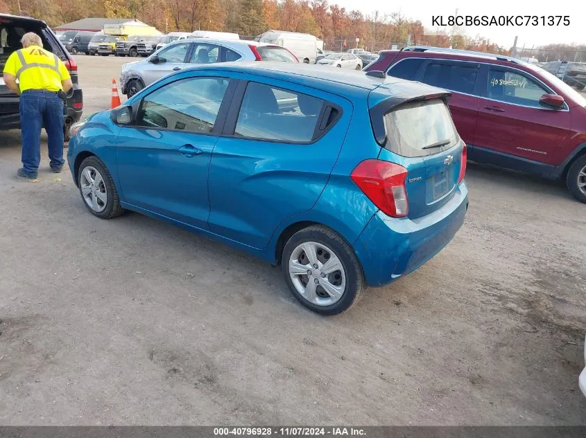 2019 Chevrolet Spark Ls Cvt VIN: KL8CB6SA0KC731375 Lot: 40796928