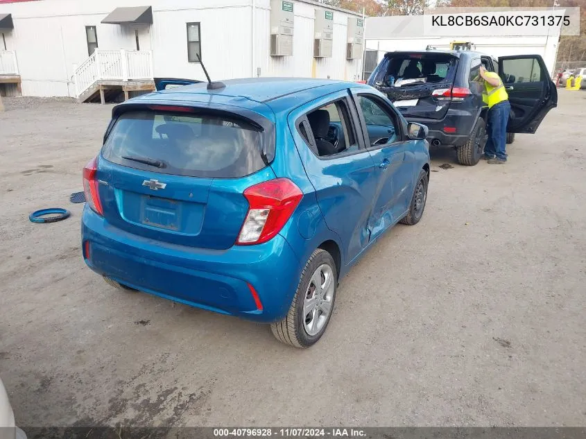 2019 Chevrolet Spark Ls Cvt VIN: KL8CB6SA0KC731375 Lot: 40796928