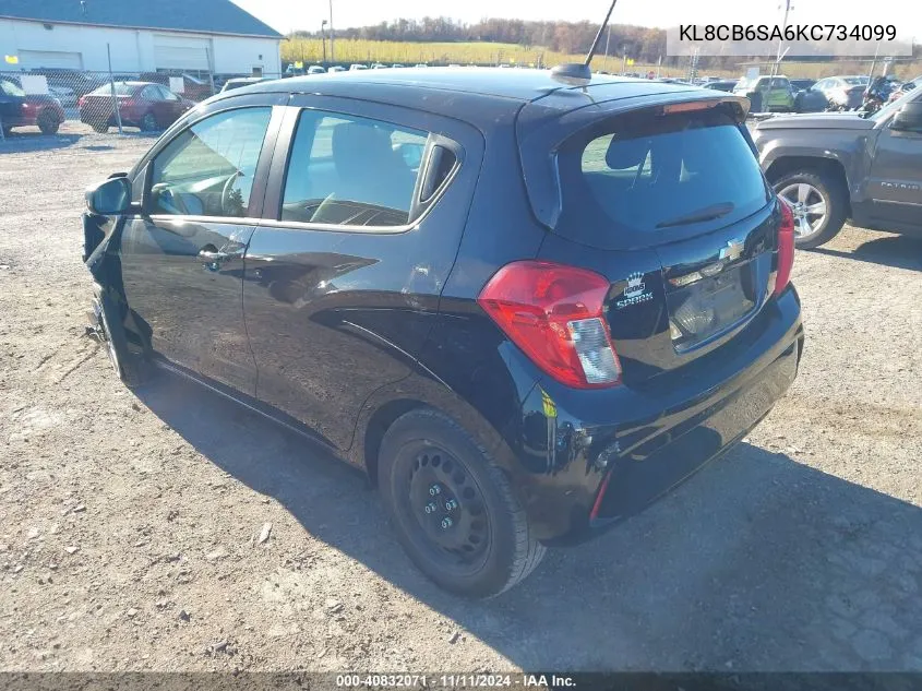 2019 Chevrolet Spark Ls Cvt VIN: KL8CB6SA6KC734099 Lot: 40832071