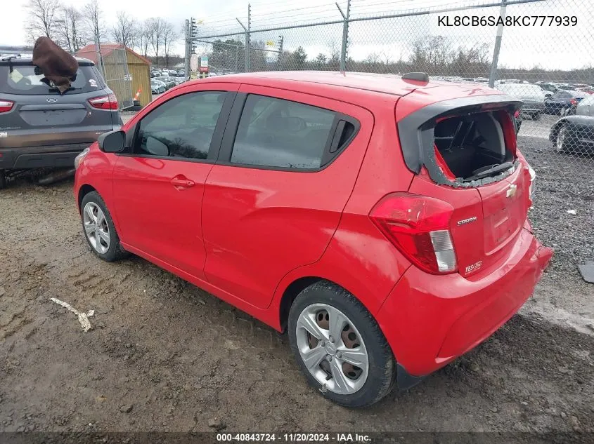 2019 Chevrolet Spark Ls Cvt VIN: KL8CB6SA8KC777939 Lot: 40843724