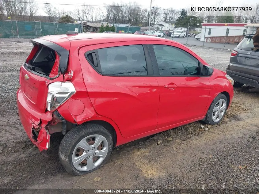 2019 Chevrolet Spark Ls Cvt VIN: KL8CB6SA8KC777939 Lot: 40843724