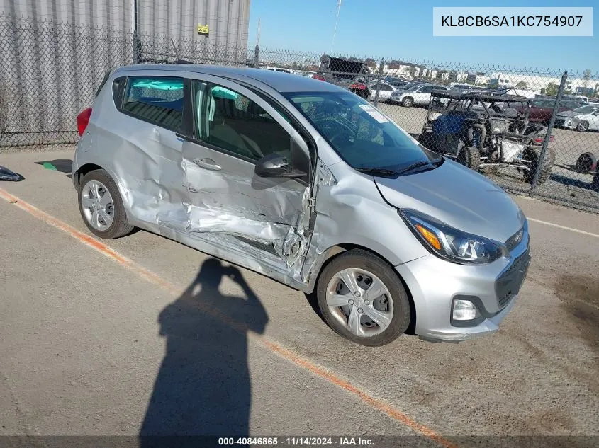 2019 Chevrolet Spark Ls Cvt VIN: KL8CB6SA1KC754907 Lot: 40846865