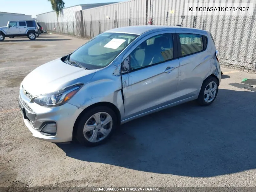 2019 Chevrolet Spark Ls Cvt VIN: KL8CB6SA1KC754907 Lot: 40846865