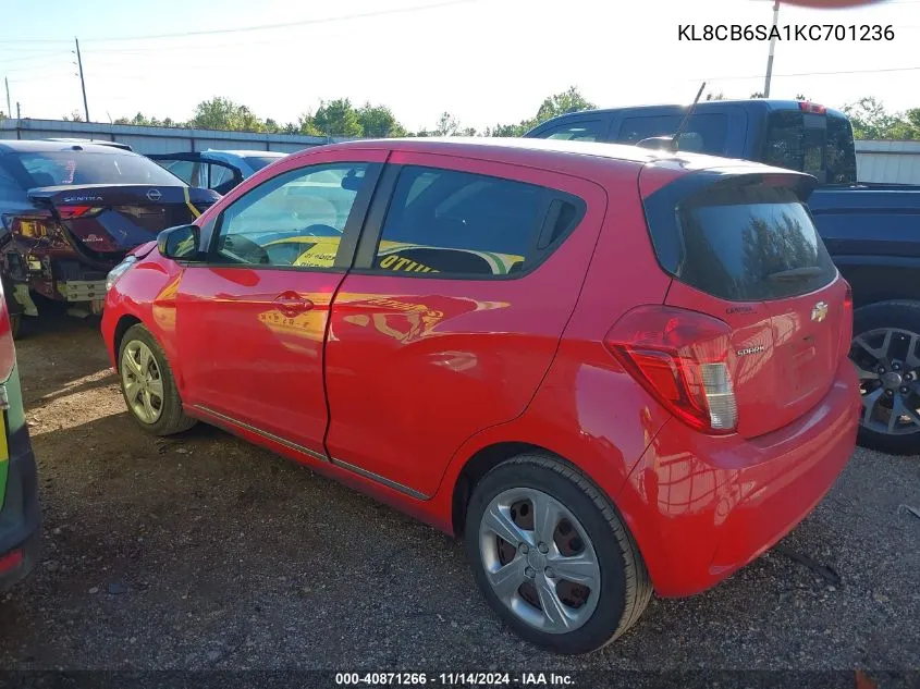 2019 Chevrolet Spark Ls Cvt VIN: KL8CB6SA1KC701236 Lot: 40871266