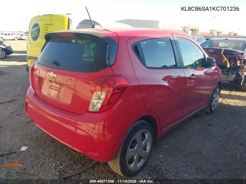 2019 Chevrolet Spark Ls Cvt VIN: KL8CB6SA1KC701236 Lot: 40871266